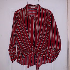 Indulge blouse with red, white and black stripes Size 3X
